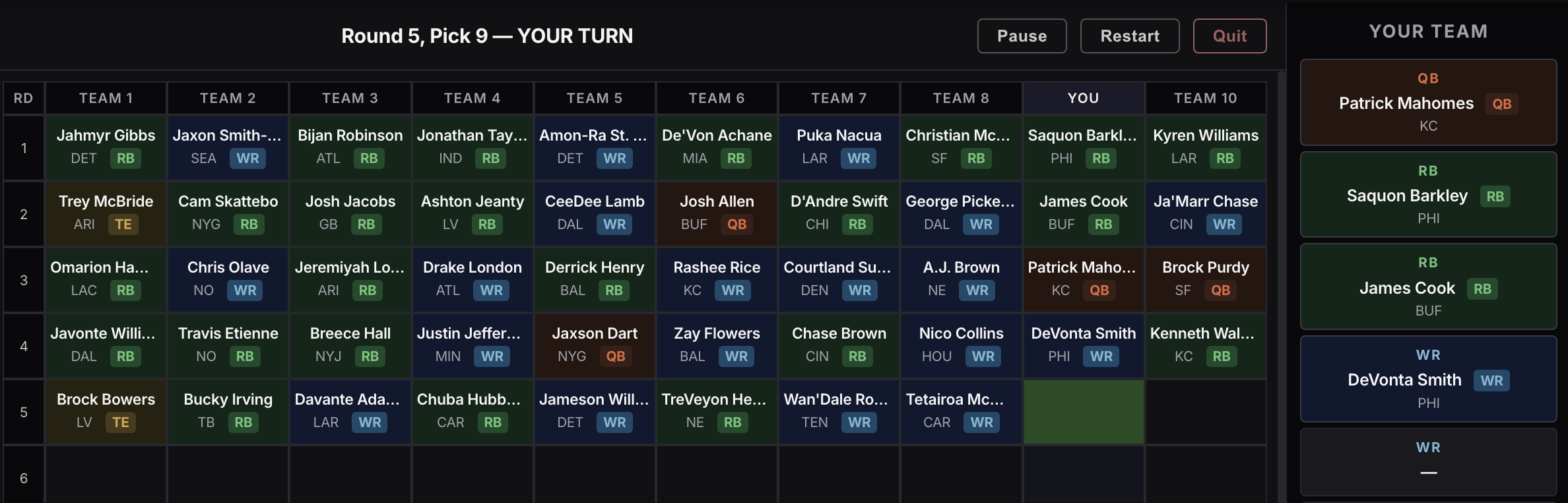 Mock Draft preview
